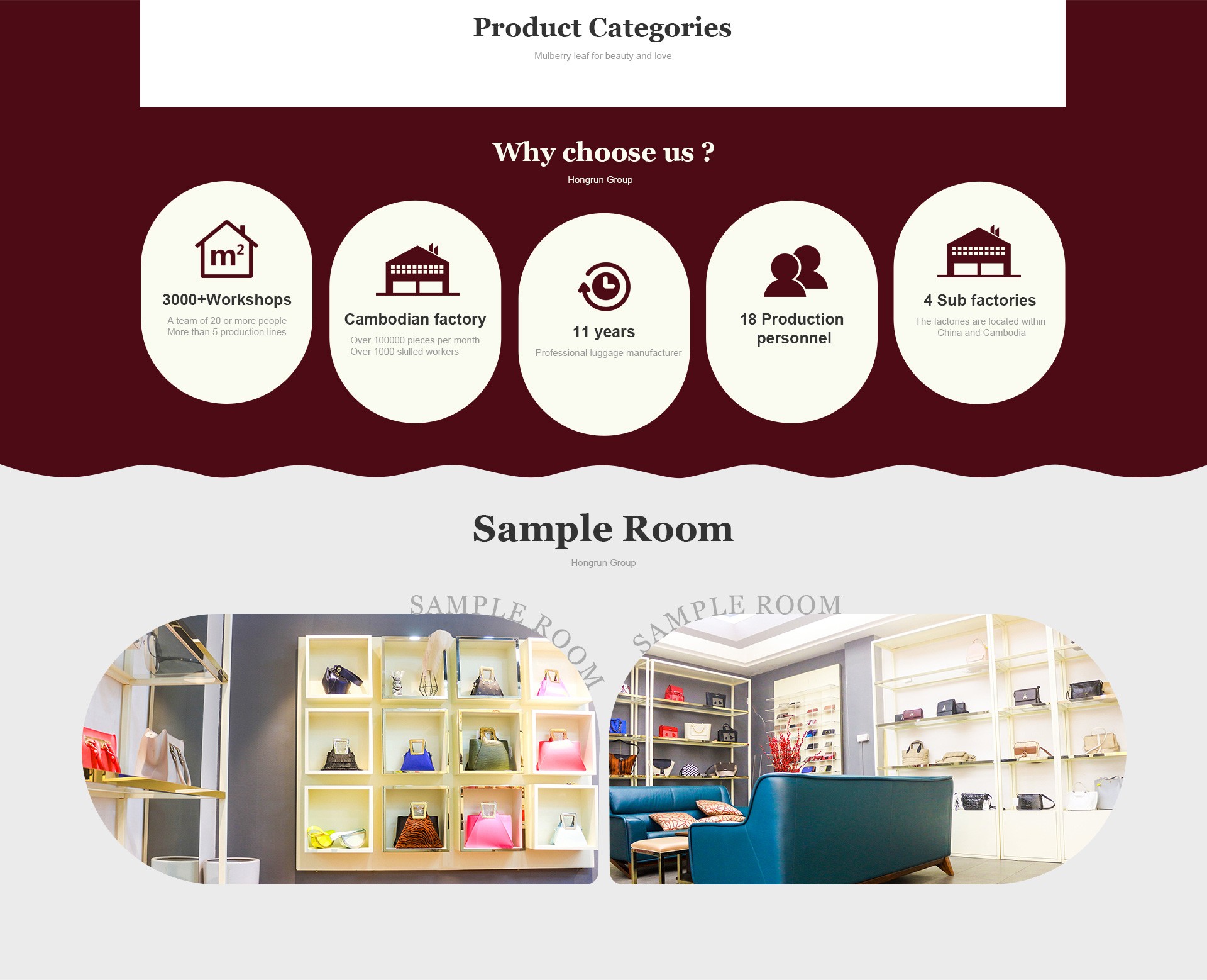 Why Choose Us & Sample Room